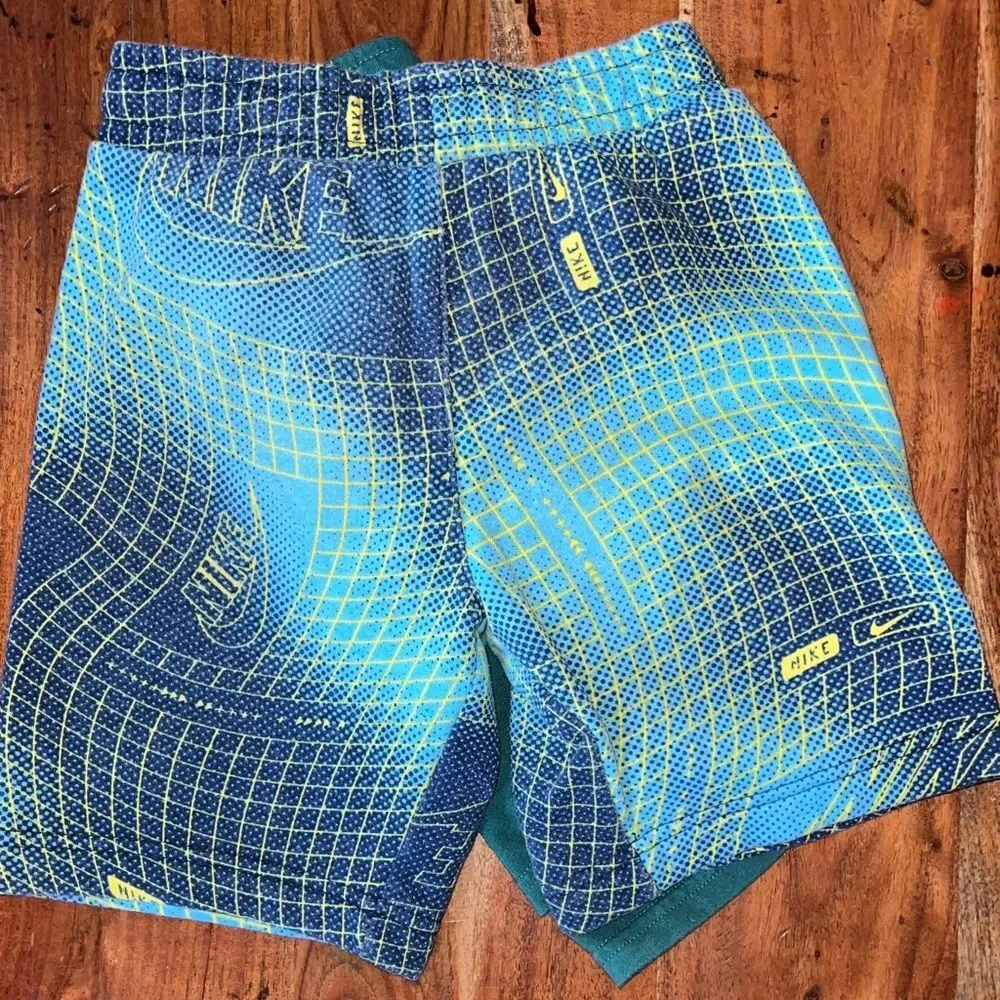 Nike Kids Blue and Yellow Graphic Shorts